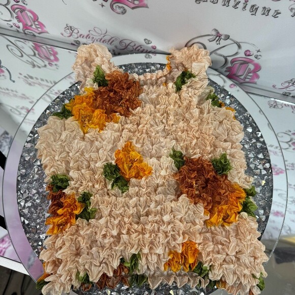 Tank top bubble top y2k stretchy one size Floral Textured Sleeveless Top - Picture 6 of 7